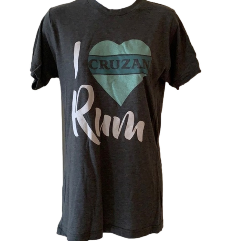I Love Cruzan Rum Gray Crew Neck Short Sleeve‎ T-Shirt